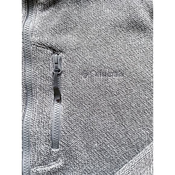Men's Gray Knit Columbia Zip Up Jacket Fleece Lined Size XL - Picture 3 of 8